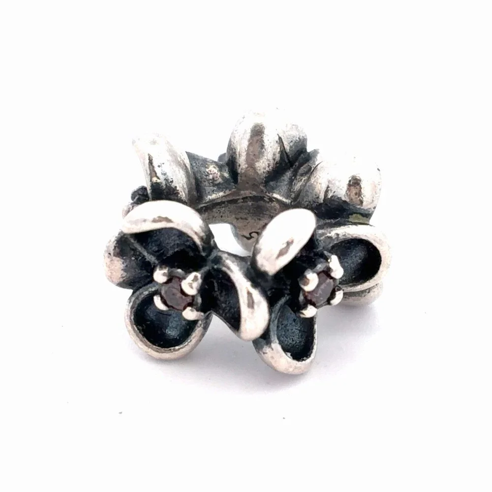 Authentic PANDORA 925 Sterling Silver Pink Cubic Zirconia Slide Bracelet Charm